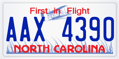 NC license plate AAX4390