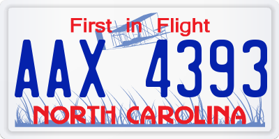 NC license plate AAX4393