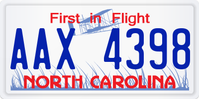 NC license plate AAX4398