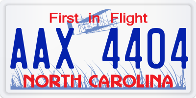 NC license plate AAX4404