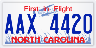 NC license plate AAX4420