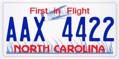 NC license plate AAX4422