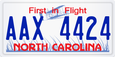NC license plate AAX4424