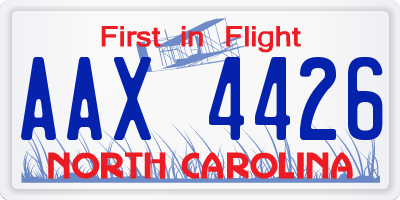 NC license plate AAX4426