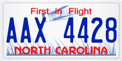 NC license plate AAX4428