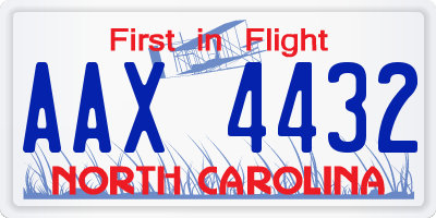 NC license plate AAX4432