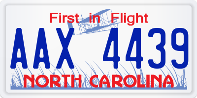 NC license plate AAX4439
