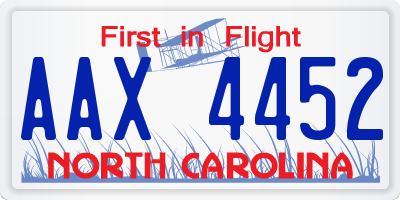 NC license plate AAX4452