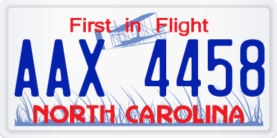 NC license plate AAX4458