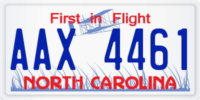 NC license plate AAX4461