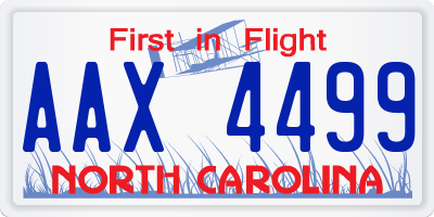 NC license plate AAX4499