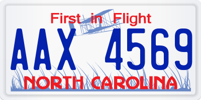 NC license plate AAX4569