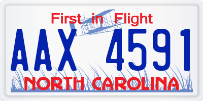 NC license plate AAX4591