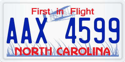 NC license plate AAX4599