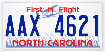 NC license plate AAX4621