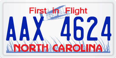NC license plate AAX4624