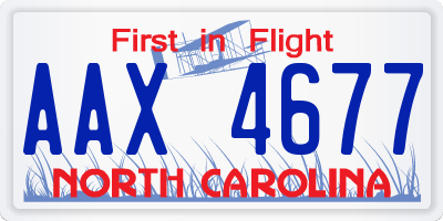 NC license plate AAX4677