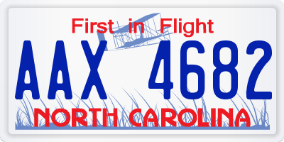 NC license plate AAX4682