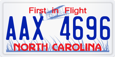 NC license plate AAX4696