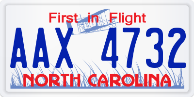 NC license plate AAX4732
