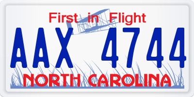 NC license plate AAX4744
