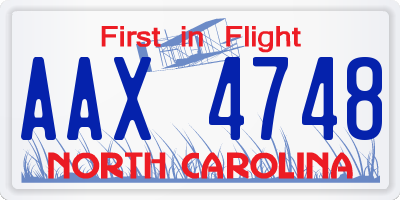 NC license plate AAX4748
