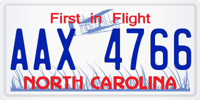 NC license plate AAX4766