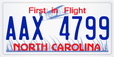 NC license plate AAX4799