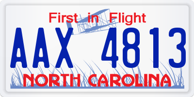 NC license plate AAX4813