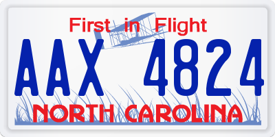 NC license plate AAX4824