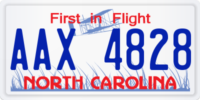 NC license plate AAX4828