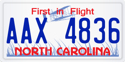 NC license plate AAX4836