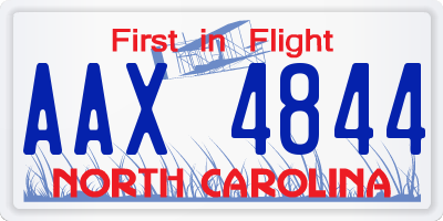 NC license plate AAX4844