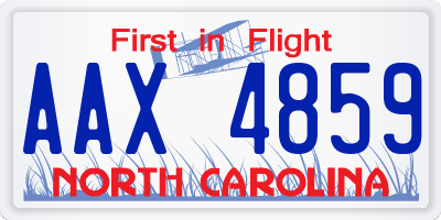 NC license plate AAX4859