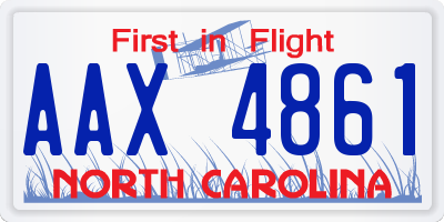 NC license plate AAX4861