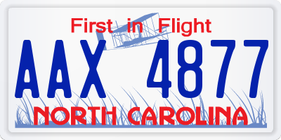 NC license plate AAX4877