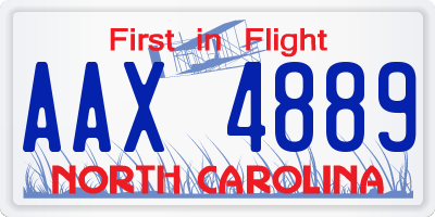 NC license plate AAX4889