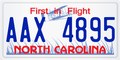 NC license plate AAX4895