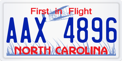 NC license plate AAX4896