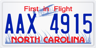 NC license plate AAX4915