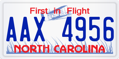 NC license plate AAX4956