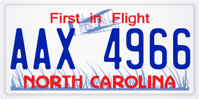 NC license plate AAX4966