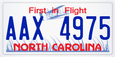 NC license plate AAX4975