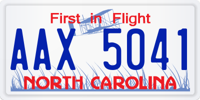 NC license plate AAX5041
