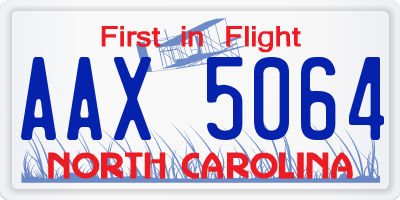 NC license plate AAX5064