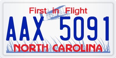NC license plate AAX5091