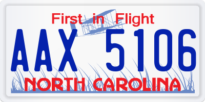 NC license plate AAX5106