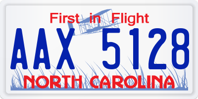NC license plate AAX5128