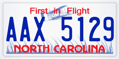 NC license plate AAX5129