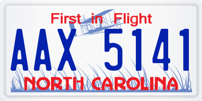 NC license plate AAX5141